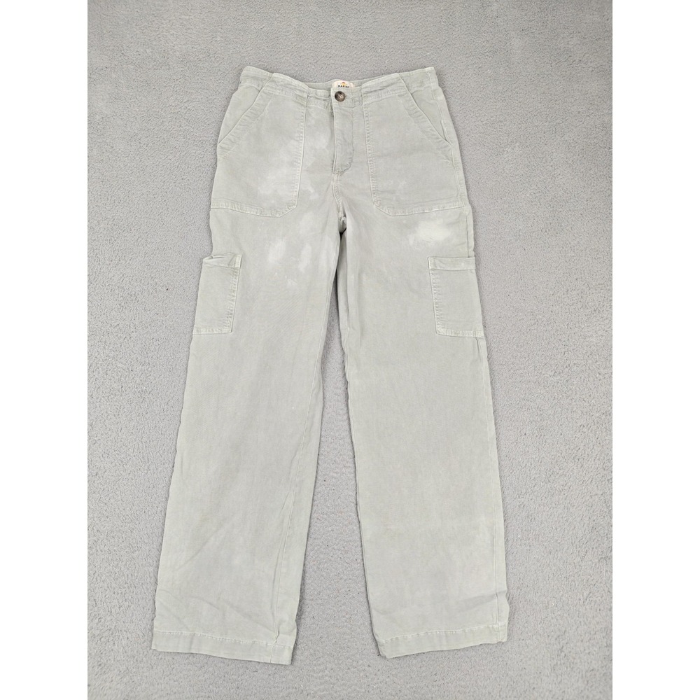 Marine Layer Cargo Pants Womens 12 Gray Relaxed Straight Leg Pockets Casual